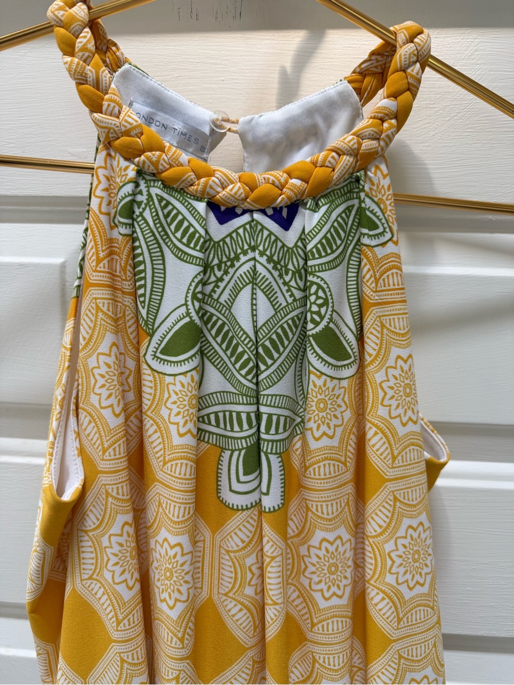 EUC London Times Floral Dress in Yellow, Green & Purple
